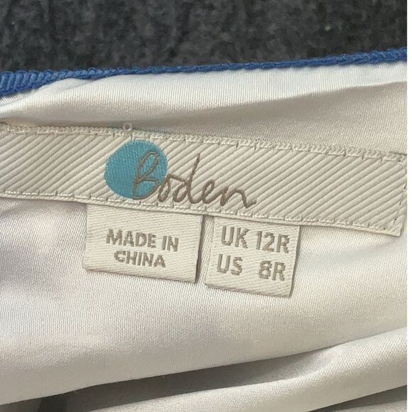 Boden 100% Silk Allyson Blue Floral Cottagecore Sleeveless Wrap Midi Dress 12R - Picture 5 of 8